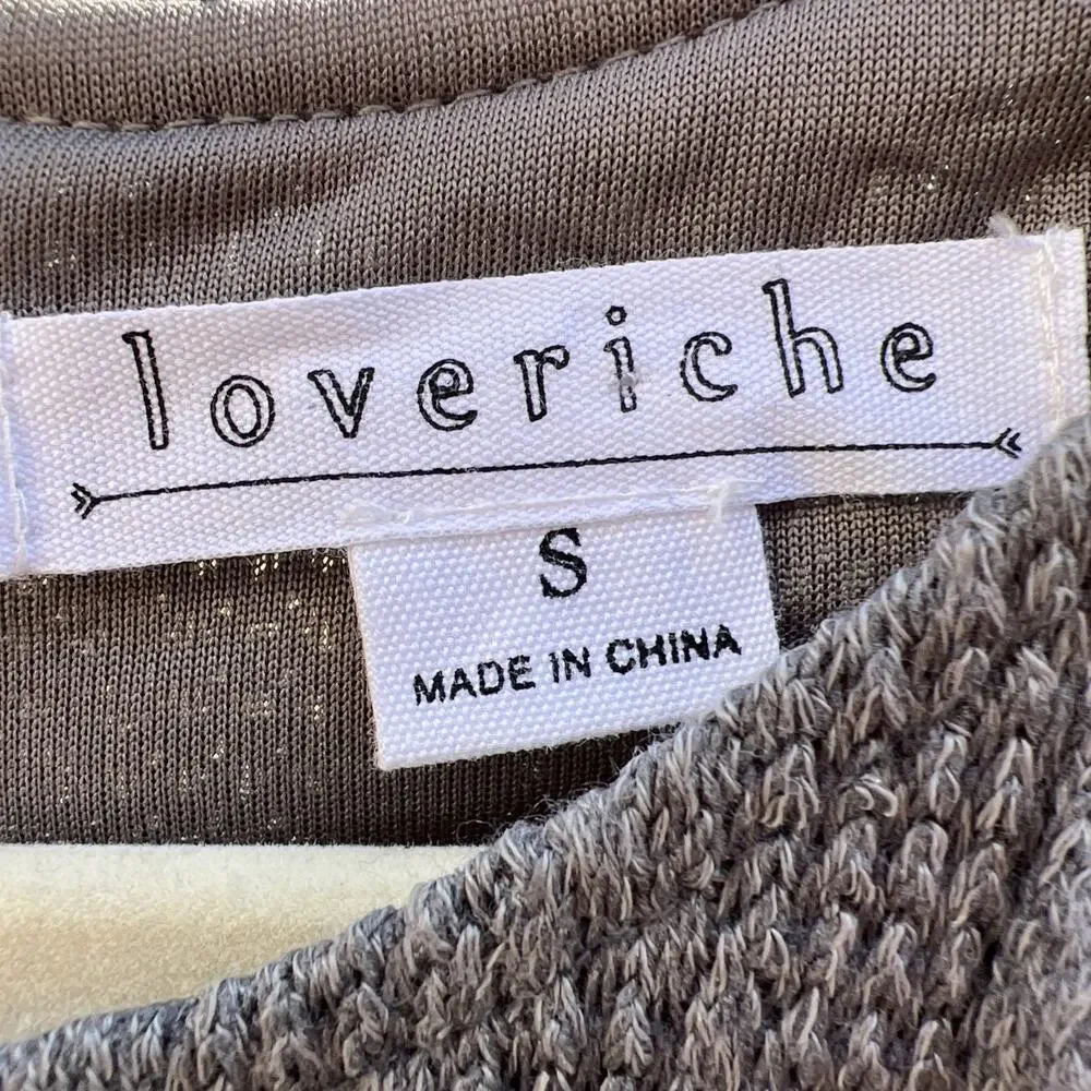 Loveriche Gray Cable Sweater Dress Lined Long Sleeve Women Winter Lined SMALL